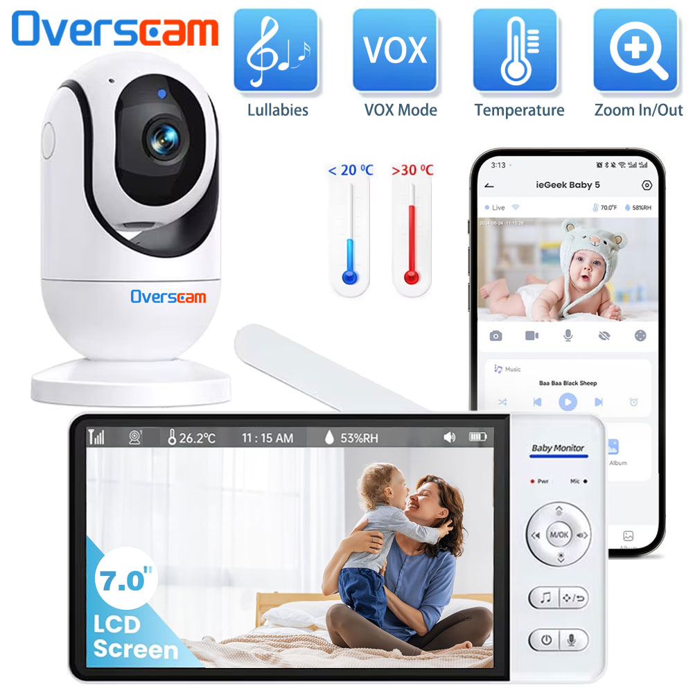 Home Security Uk - หน้าจอ 7.0 นิ้ว Baby Monitor 5000mAh