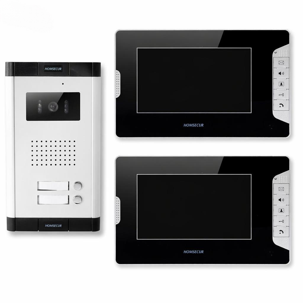 Home Security And Camera System - ระบบอินเตอร์คอมวิดีโอแบบ 4 สาย 2 ครอบครัว พร้อมจอภาพ