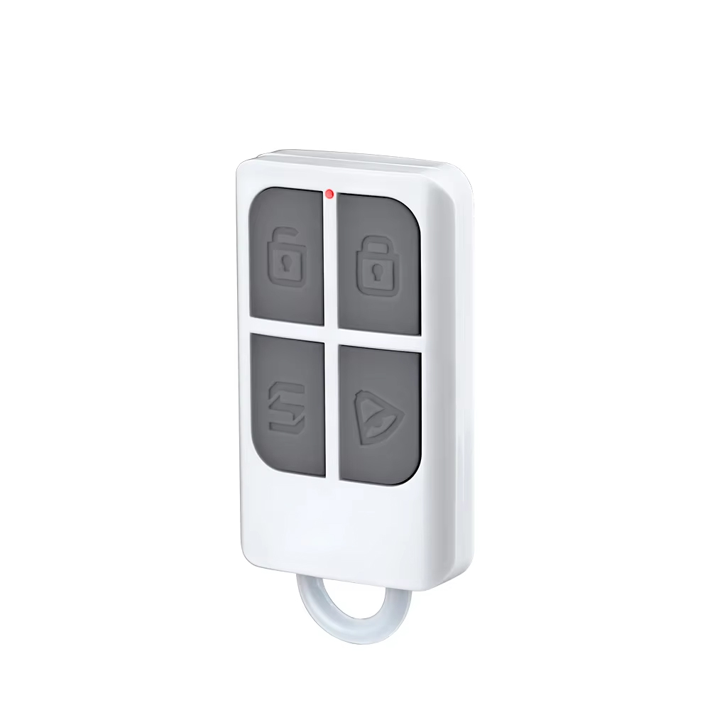 Home Security System - RC531 รีโมทคอนโทรลไร้สายแบบพกพา 4 ปุ่ม พร้อมพวงกุญแจ สำหรับระบบสัญญาณเตือนภัยบ้าน