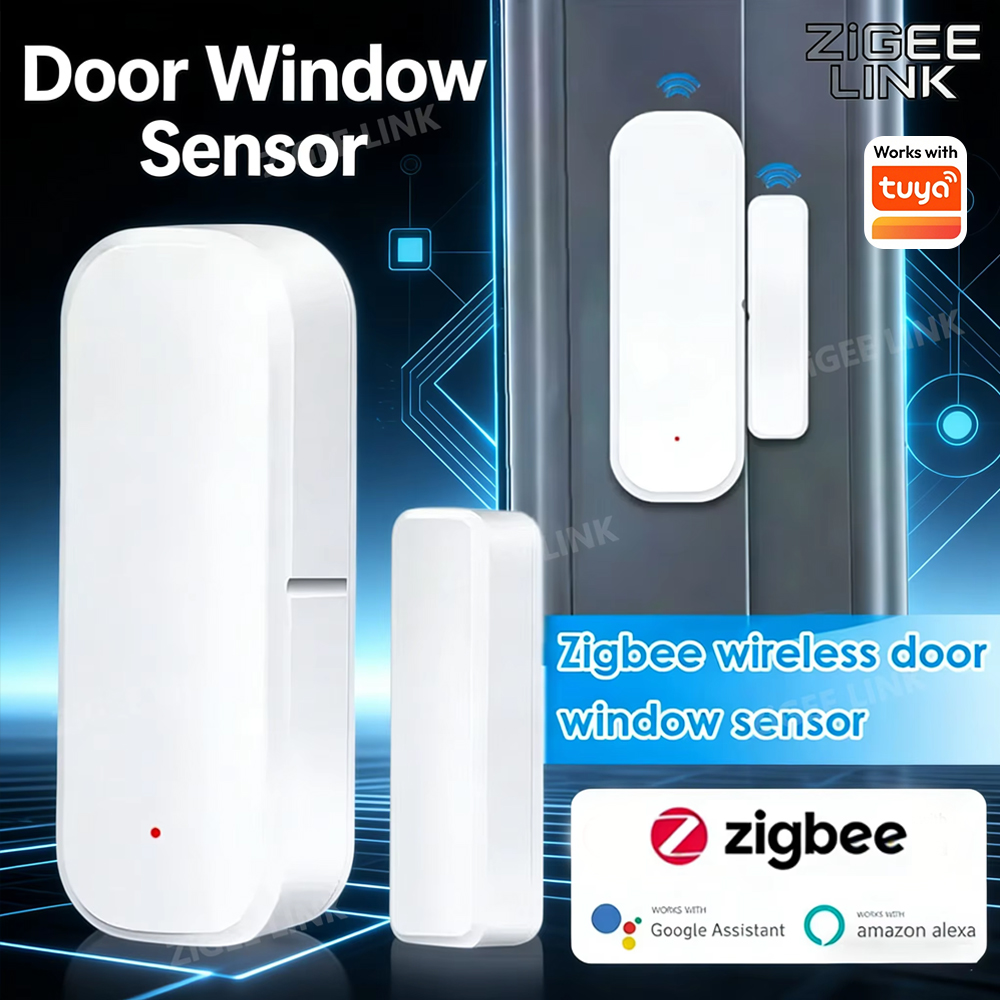 Window Alarm Sensor - เซ็นเซอร์ประตูหน้าต่างไร้สาย ZigBee สมาร์ทโฮม ระบบเตือนภัยแม่เหล็ก แจ้งเตือนผ่านแอพ ควบคุมด้วยเสียง