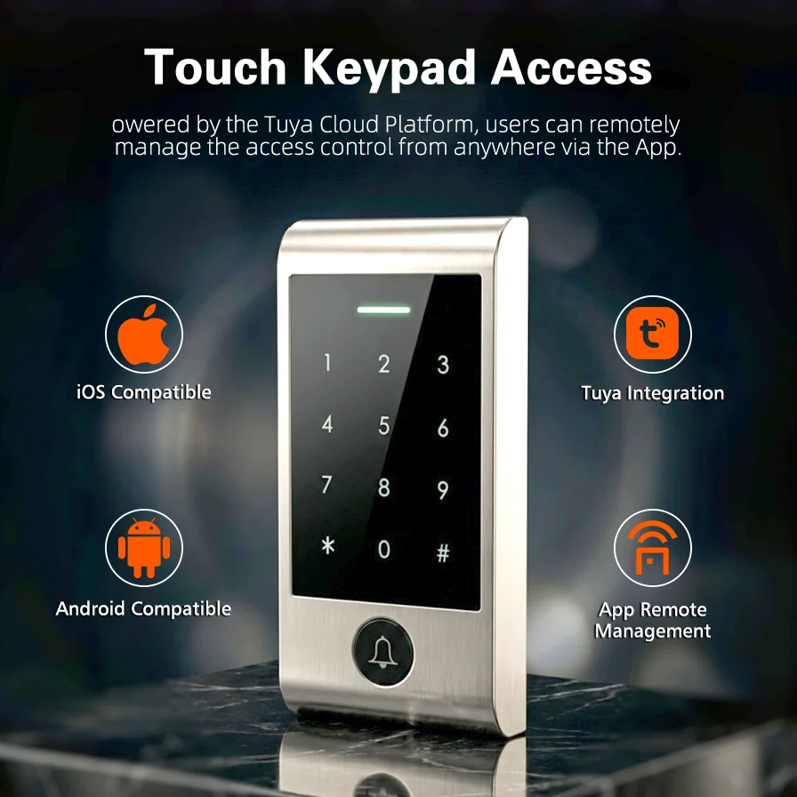 Home Security System - ระบบควบคุมระยะไกลแบบสัมผัส WIFI ขั้นสูง พร้อมปุ่มกดประตู กันน้ำ ใช้งานร่วมกับ