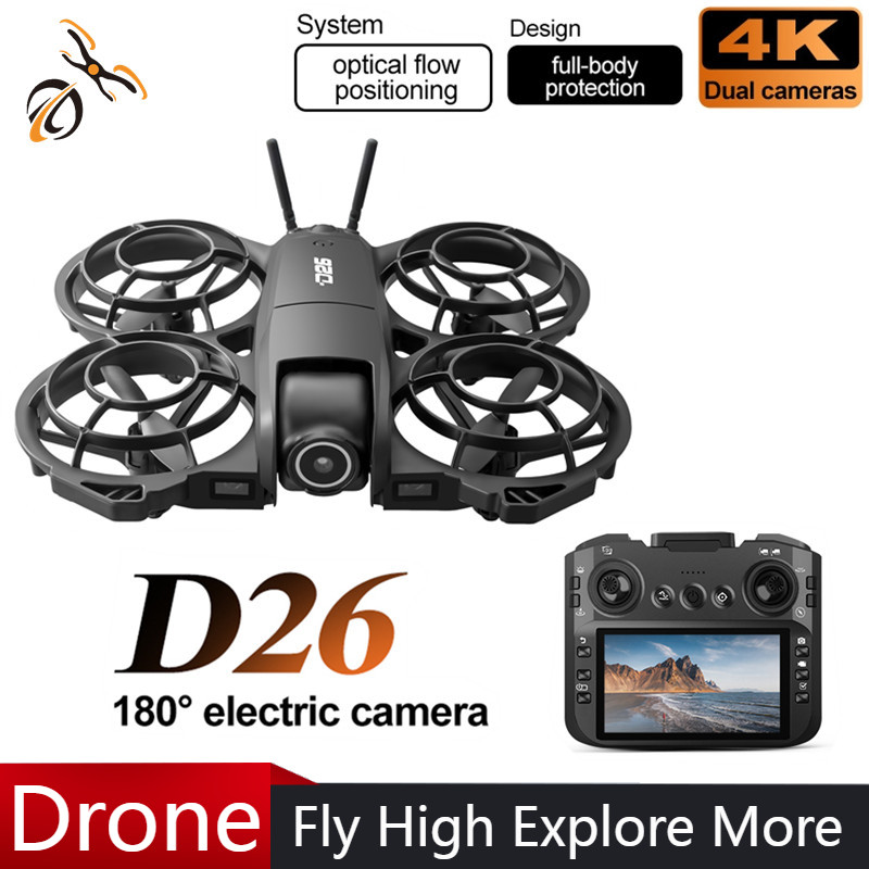 Home Security Cameras Outdoor - โดรน D26 4K ถ่ายภาพทางอากาศ HD 180