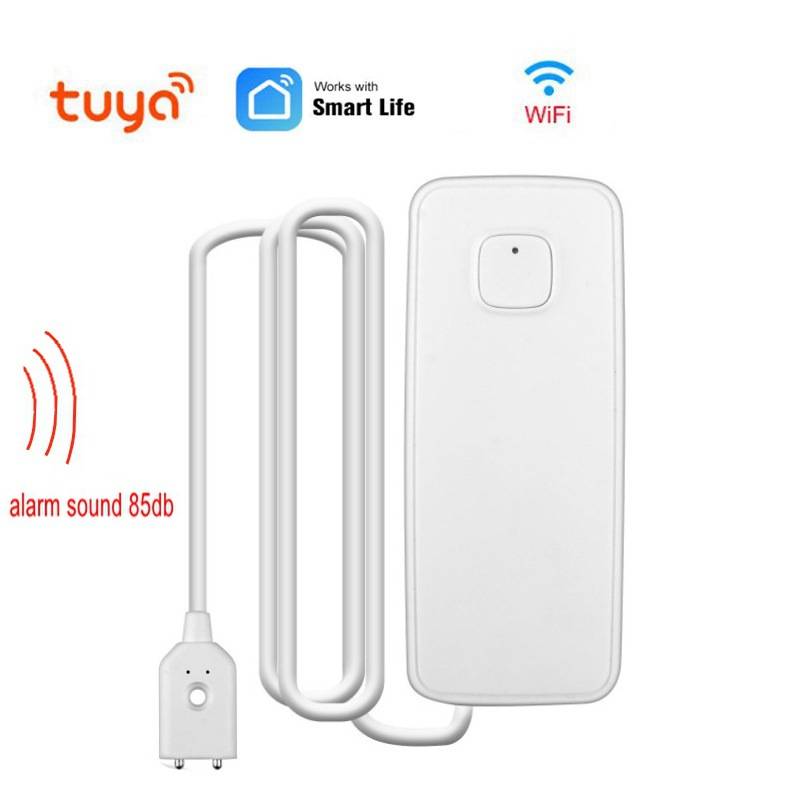 Home Security System - Tuya เซ็นเซอร์น้ำรั่ว, มีไวไฟอัจฉริยะมีเซ็นเซอร์ตรวจจับระดับน้ำล้นมีสัญญาณเตือนความปลอดภัยเสียงน้ำท่วมเซ็นเซอร์ตรวจจับระยะไกล