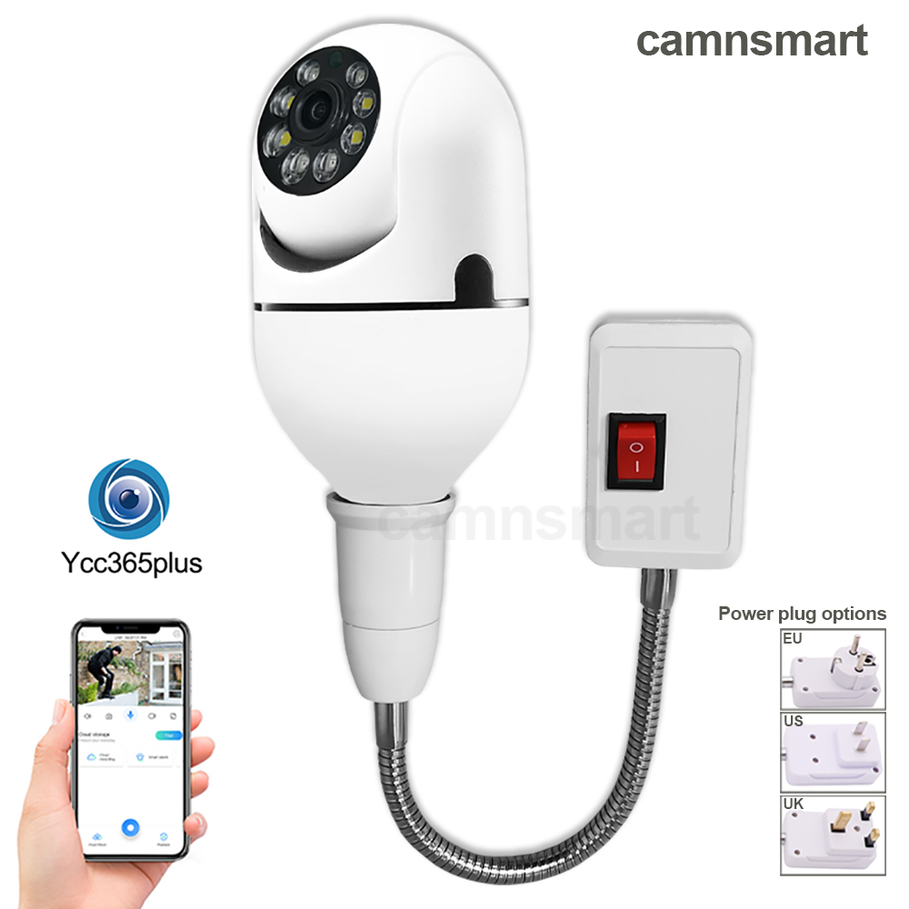 Home Security Uk - 3MP Mini กล้อง Wifi E27หลอดไฟความปลอดภัยป้องกันสี Full