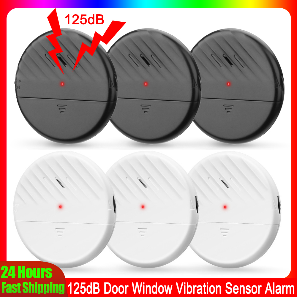 Window Alarm Sensor - Eecpow ไร้สายประตูหน้าต่างเซ็นเซอร์การสั่นสะเทือนนาฬิกาปลุก 125dB Glass Break Anti-Theft