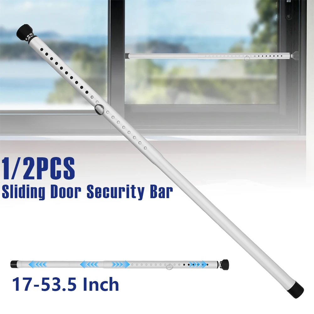 Home Security Jammers - เหล็กกั้นประตูบานเลื่อน 1/2 ชิ้น ขนาด 17-53.5 นิ้ว
