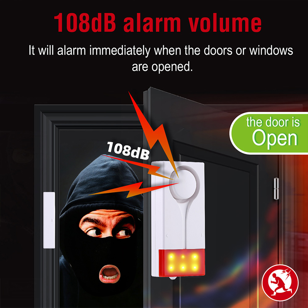 สัญญาณกันขโมย 110 เดซิเบล เสีย - Window Alarm Sensor บทวิจารณ์และราคา