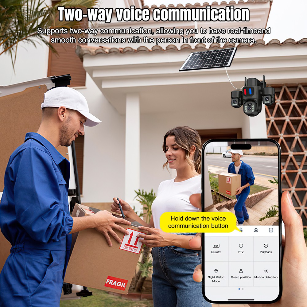 กล้องโซลาร์ไวไฟ PTZ สำหรับภายน - Home Security Cameras Outdoor บทวิจารณ์และราคา