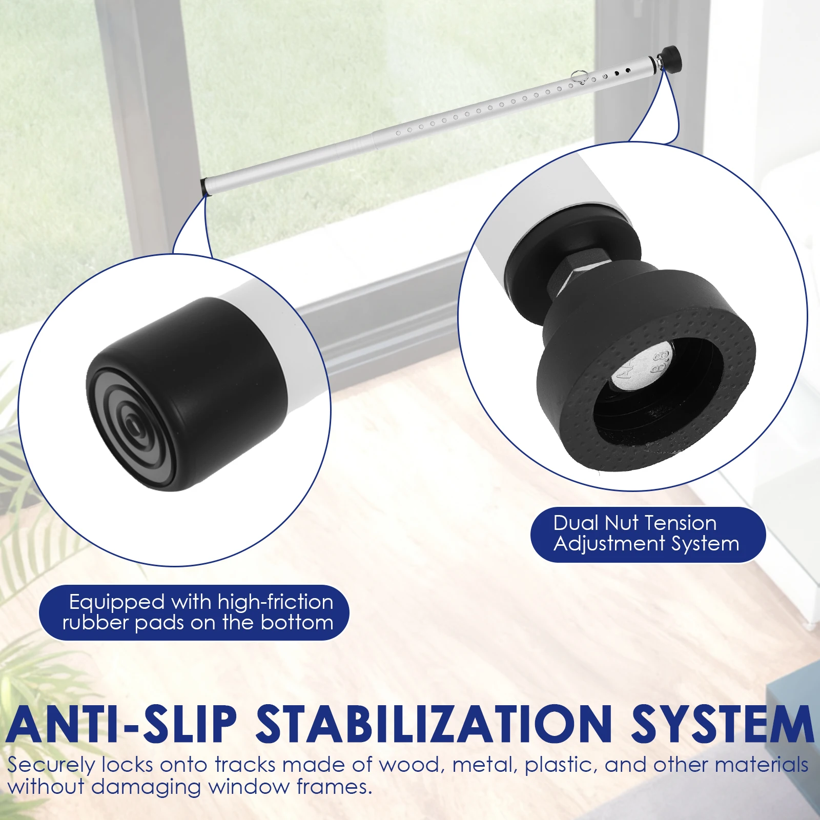 เหล็กกั้นประตูบานเลื่อน 1/2 ชิ - Home Security Jammers บทวิจารณ์และราคา